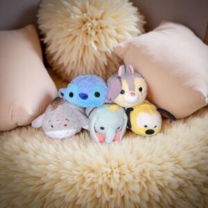 5 Disney Tsum Tsum Dumbo, Pluto, Thumper, Stitch, Eeyore 3.5" Plush